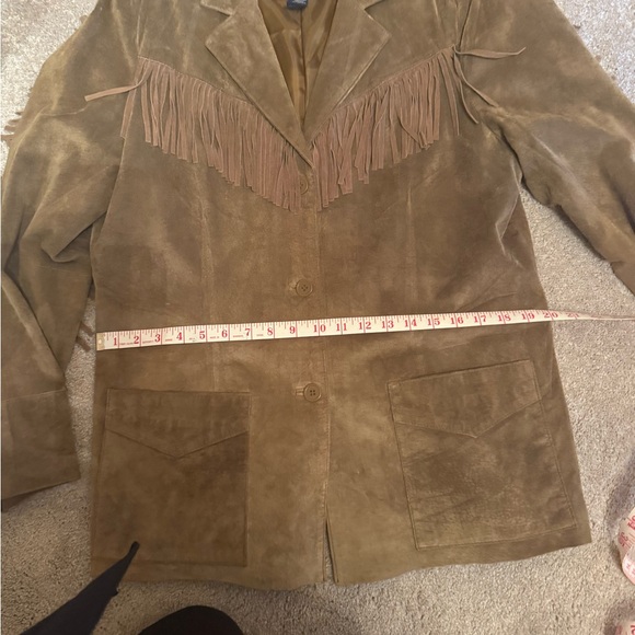 Denim&Co Woman's Washable Leather Fringe Jacket, size L Never Worn - Picture 15 of 16